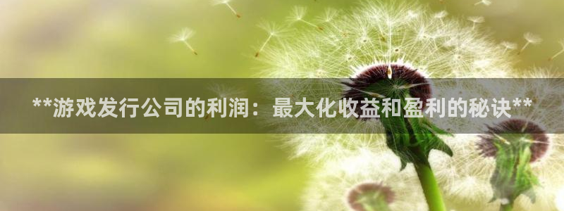 门徒娱乐能查到登陆记录吗：**游戏发行公司的利润：最大化收益和盈利的秘诀**